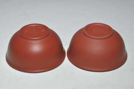 圓之月茶碗s~【灑金大紅袍】的泡養前後對照圖