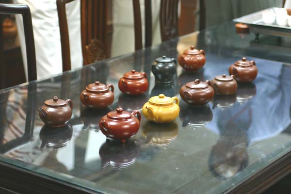 嘿！...排排坐，選美陣容分二列排開，五色俱全...兼之把把光潔亮麗，刺激著每位評審的視覺感官，讓人內心悸動不已...。